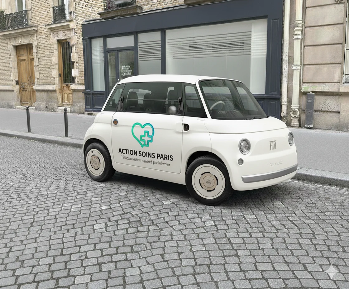 Voiture médicale Action Soins Paris pour visites à domicile avec téléconsultation